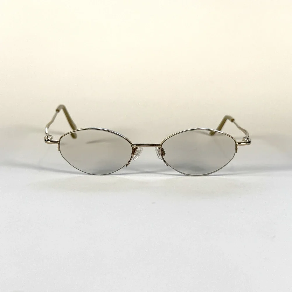 Lauren Hutton L087 Eyeglasses Frame Only 48-18-135 Gold Metal Oval Womens‎